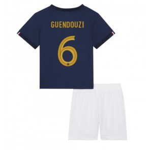 Lacne Dětský Futbalové dres Francúzsko Matteo Guendouzi #6 MS 2022 Krátky Rukáv - Domáci (+ trenírky)